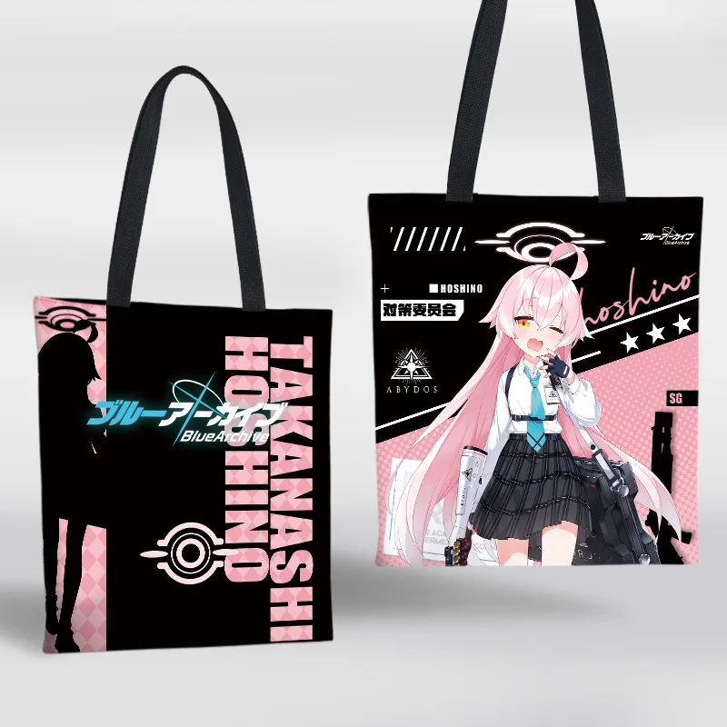 Anime Game Blue Archive Canvas Bag Large Capacity Handbags Shoulder Bag For School Students Teenager Cartoon Printed Tote Bags