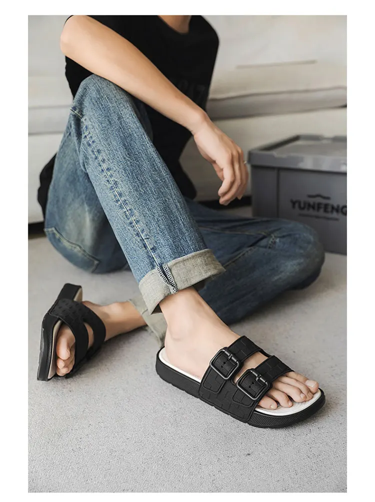 شباشب شاطئ صيفية للرجال صنادل مريحة تسمح بمرور الهواء خفيفة للغاية شباشب رجالية داخلية وخارجية مقاس كبير 46 47