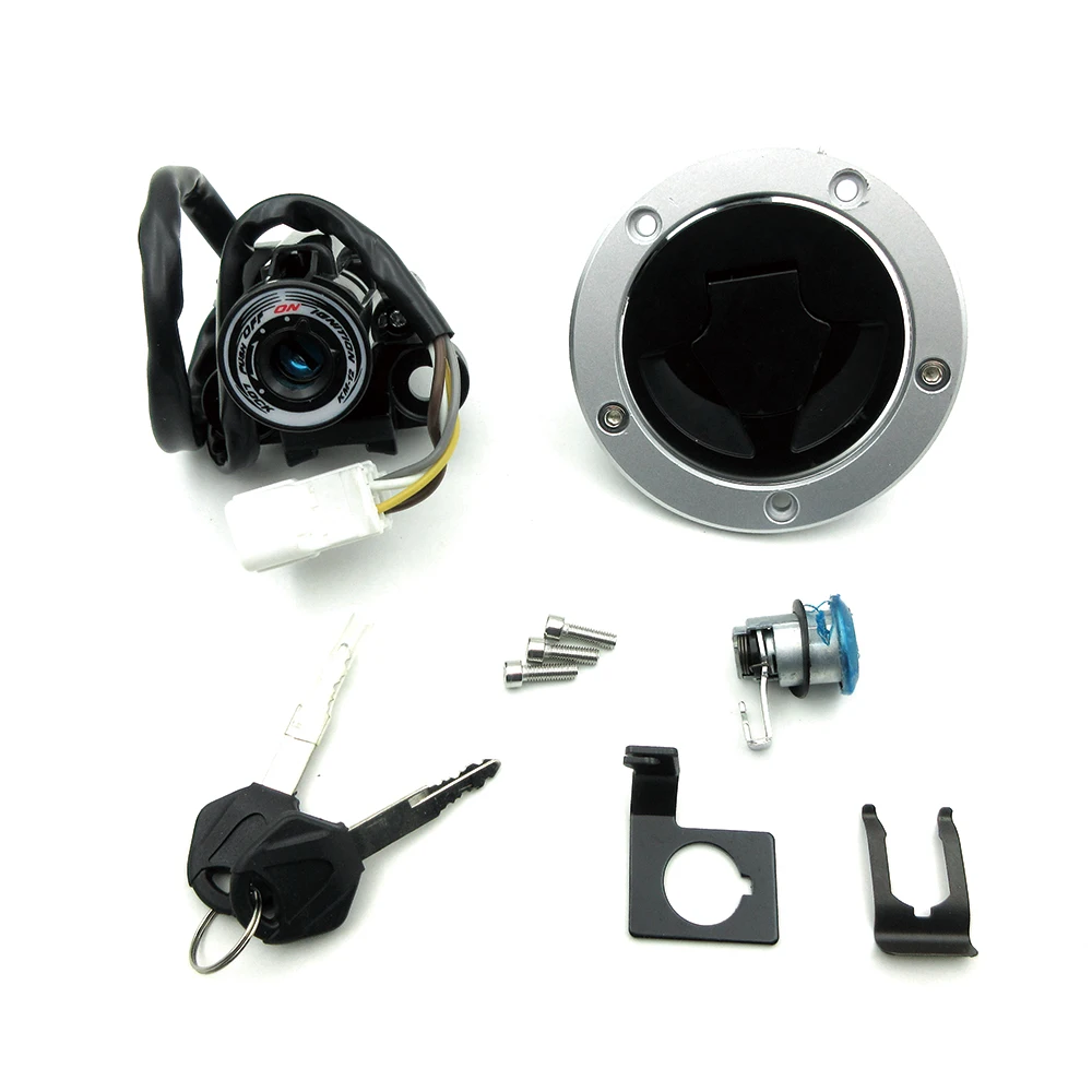 Motorcycle Ignition Switch Gas Fuel Cap Seat Lock With Key Set For