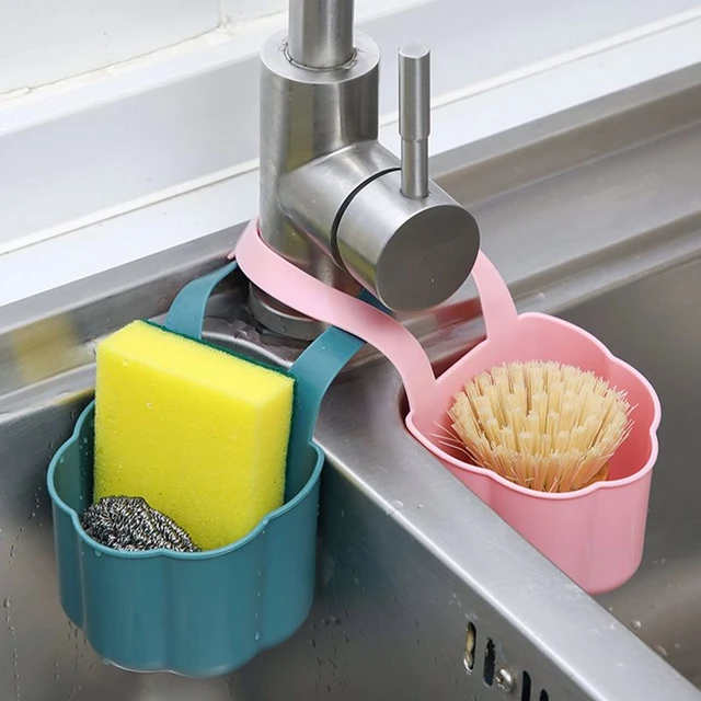 Sponge Holder for Kitchen Sink Strong Adhesive Rack Kitchen Accessories  Dish Sponge and Brush Holder Soaps Storage Rack Shelf - AliExpress