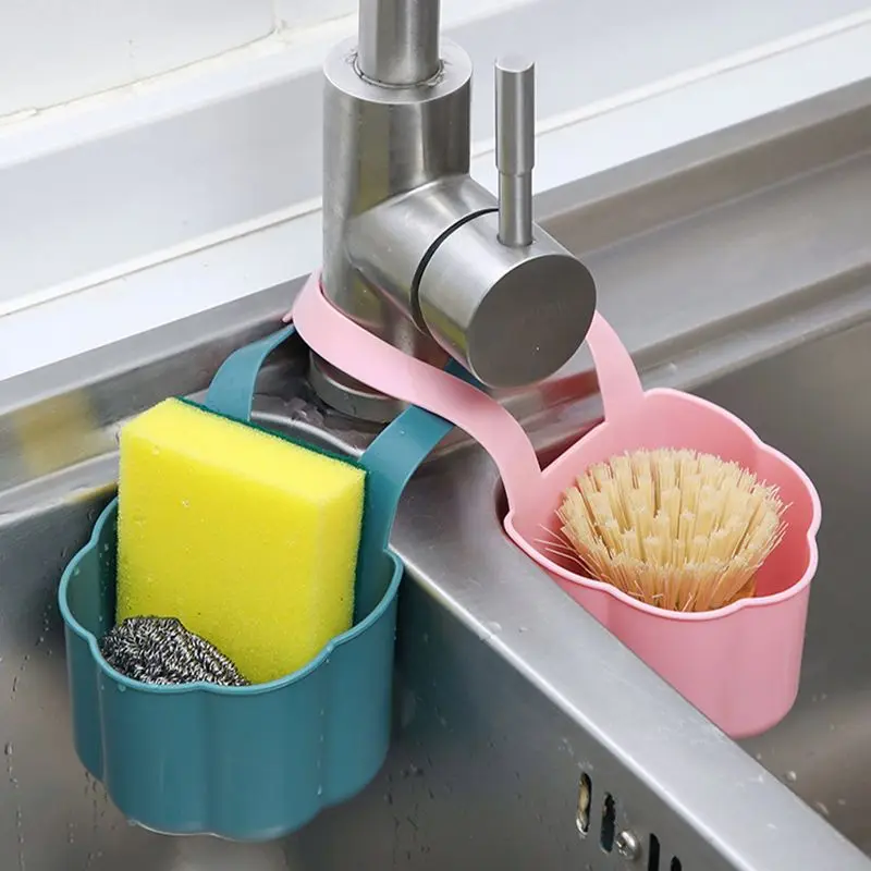 Adjustable Kitchen Sink Caddy Sponge Holder, Removable Rubber Hanging Sink  Caddy Brush Holder, for Kitchen Storage, Flexible Sink Rack Dish Drainer,  Scrubber Dish Brush Kitchen Accessories Organizer 
