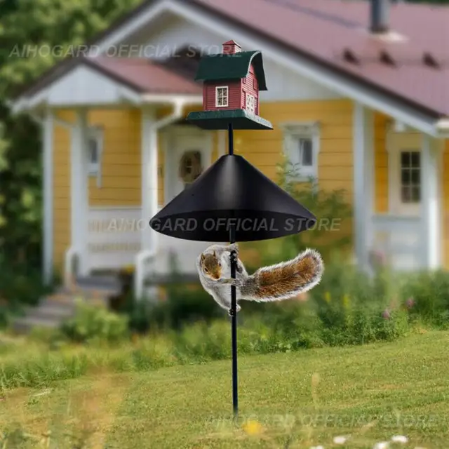 12 Hüvelyk Hüvelykes Ütésgátló Mókus Terelőlemez Összecsukható Függő Lapperfajtás Köré Tekercselés A Mókusálló Terelőlapok Kerti Dekorációja Fekete Sima - Image 2