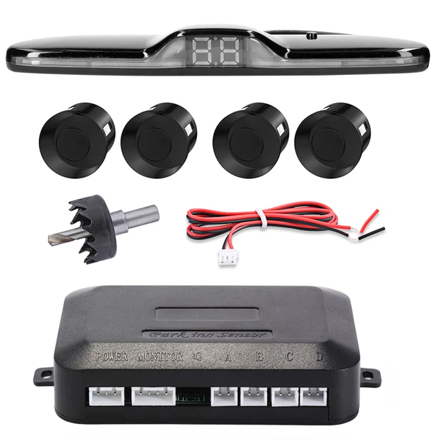 4 capteurs capteur de stationnement voiture de recul radar de recul système  kit d'alarme pour Dc 12v