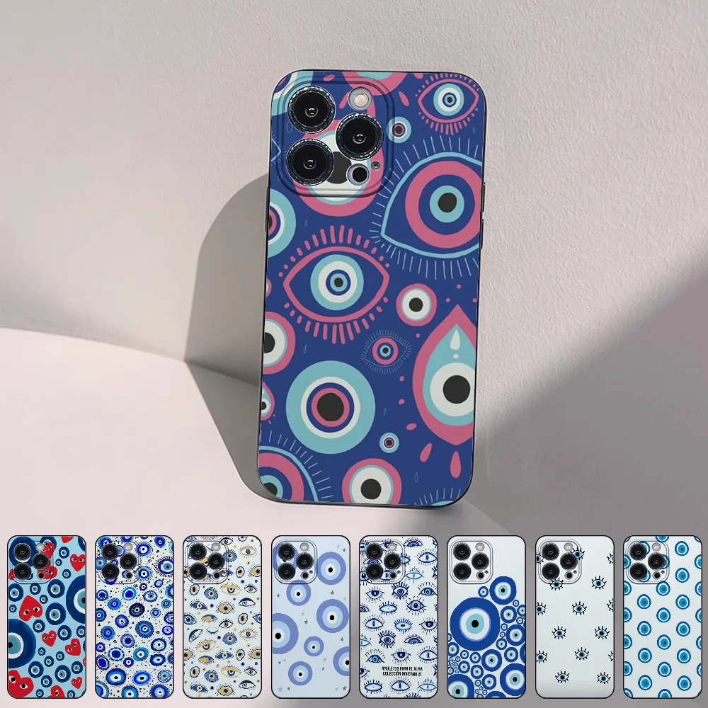

Evil Eye Black For IPhone 14 Plus 13 12 Mini 11 Pro X XS XR Max Silicone Cover Funda Shell
