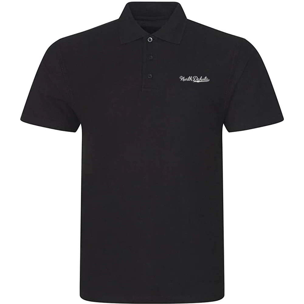 

Lyprerazy Men's Casual Polo Shirt North Dakota - ND Embroidered Short Sleeve Golf Polo-Shirt