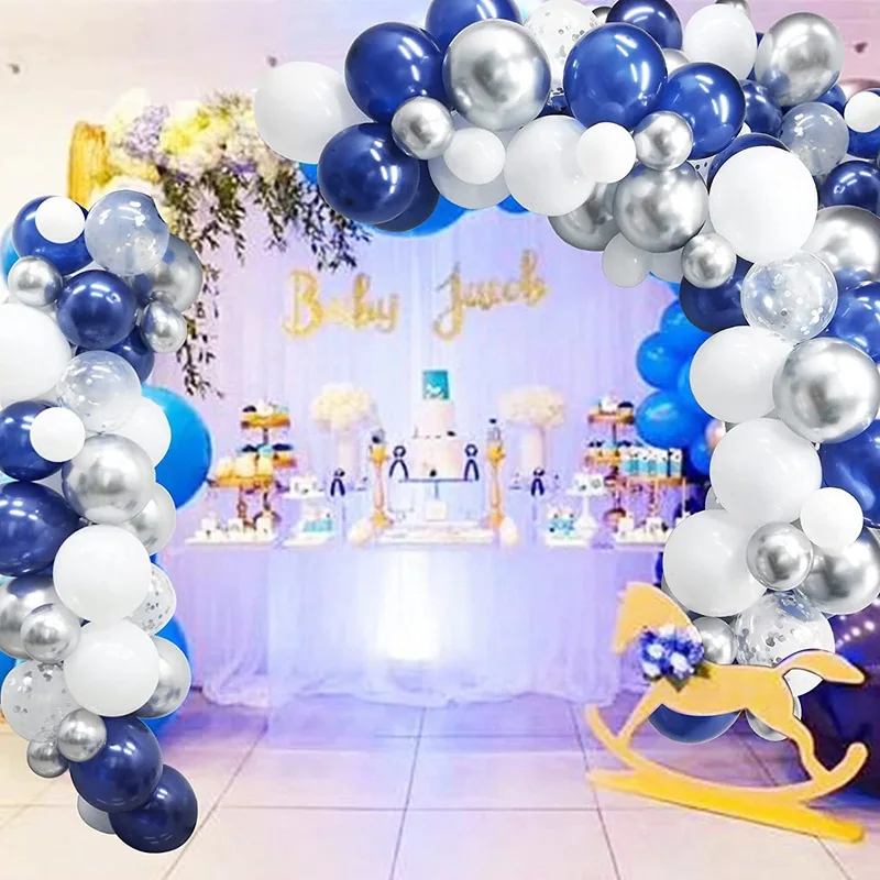 

125pcs/set Navy Blue Metal Balloons Decoration Graduation Kids Baby Shower Wedding Birthday Party Latex Balloon Arch Balloon Kit