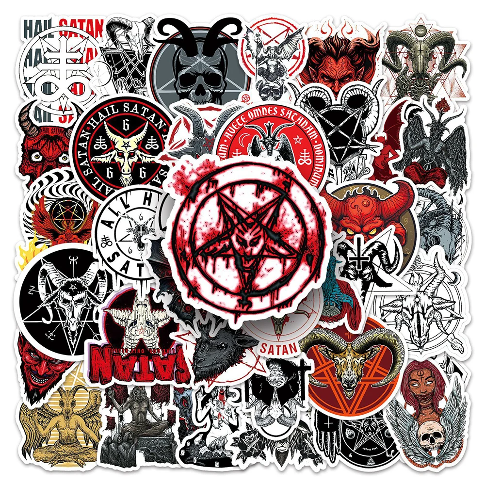 

10/30/50pcs Gothic Devil Satan Cartoon Stickers Horror Dark Graffiti Decals Toy for Luggage Suitcase Car Waterproof Cool Sticker