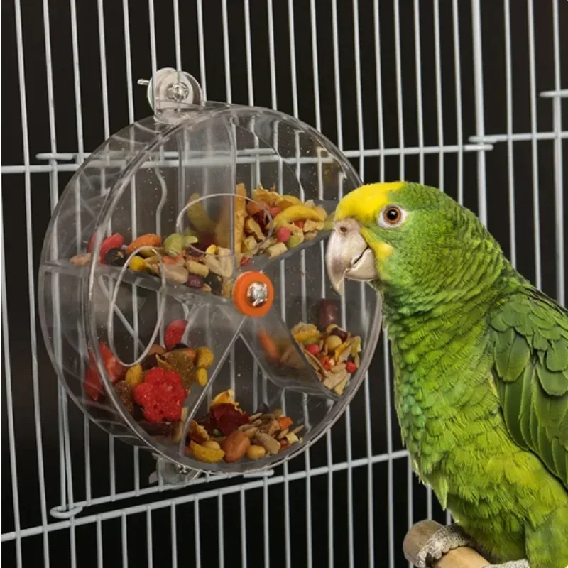 Parrot Gnawing Toy Bird Toy Wheel Cake Foraging Food Interactive Feeding Foraging Ball Grid Food Box Parrot Toys parrot toy bird toy