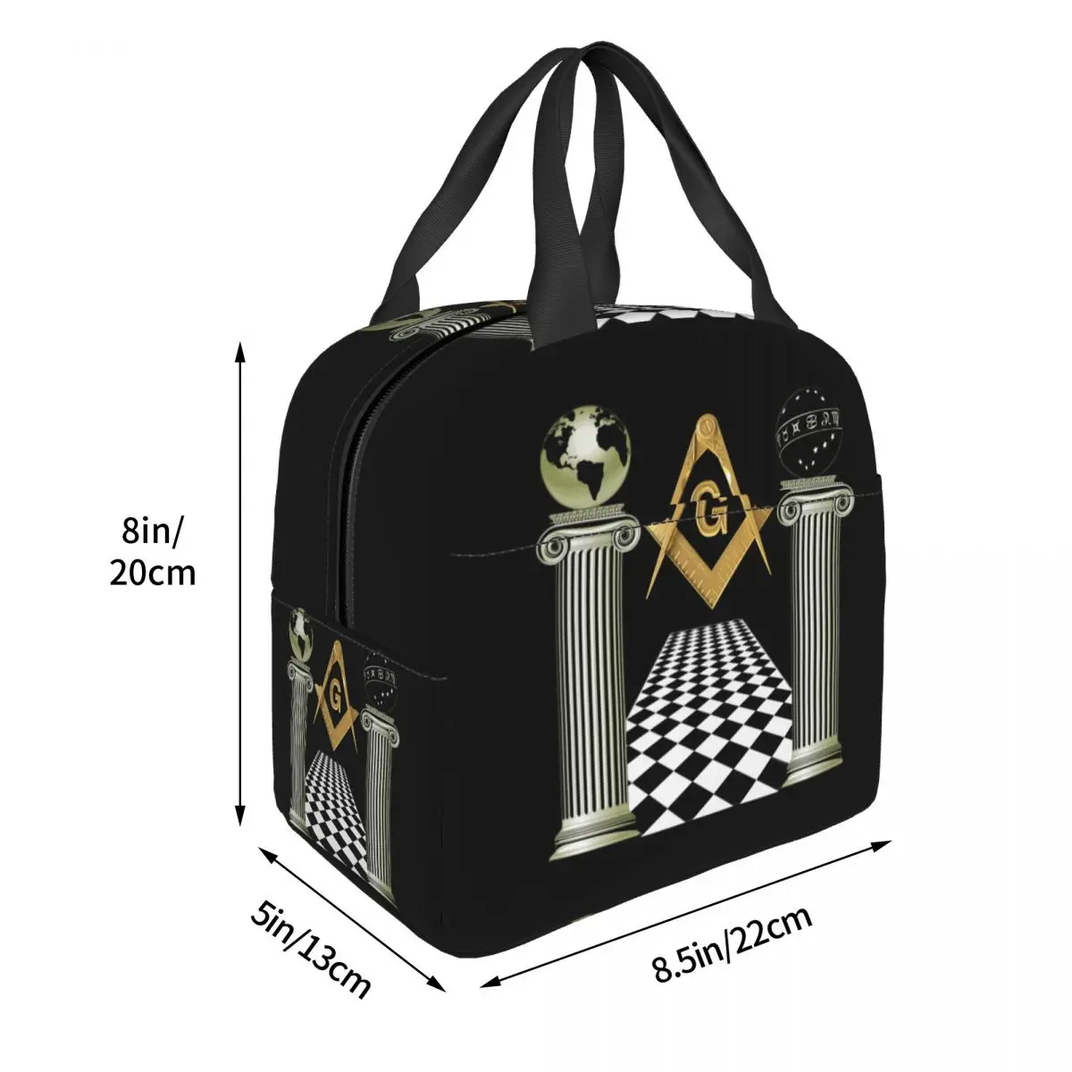 Masonic Mason Freemason Lunch Bag Leakproof Thermal Cooler Insulated Bento Box Work School Picnic Travel Food Tote Bags