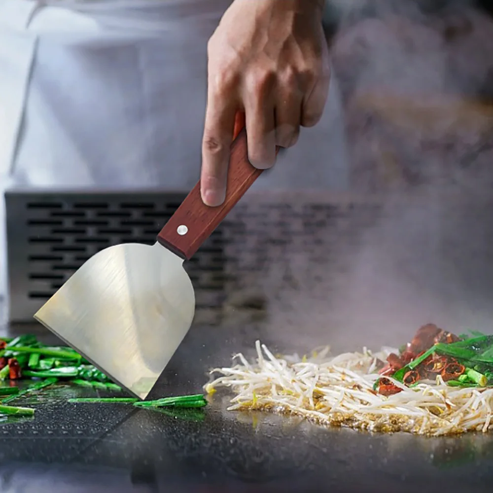 2PCS Stainless Steel Cutter Spatula Potato knife Steak Shovel Salad Scraper Chopper Pizza Cake BBQ Teppanyaki Baking Tool