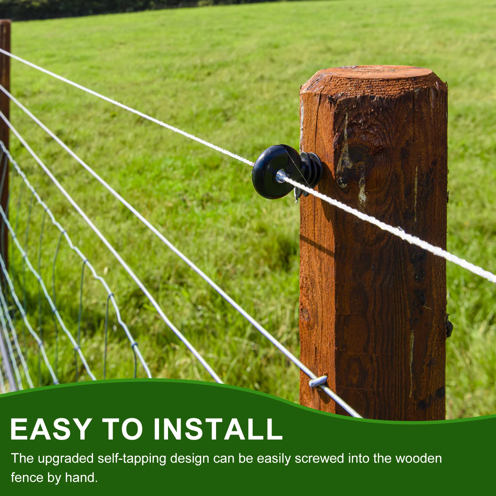 50/100Pcs Electric Fence Insulators Self Tapping Wood Post Insulators Farm Versatile Temperature Resistant Fence Post Insulator