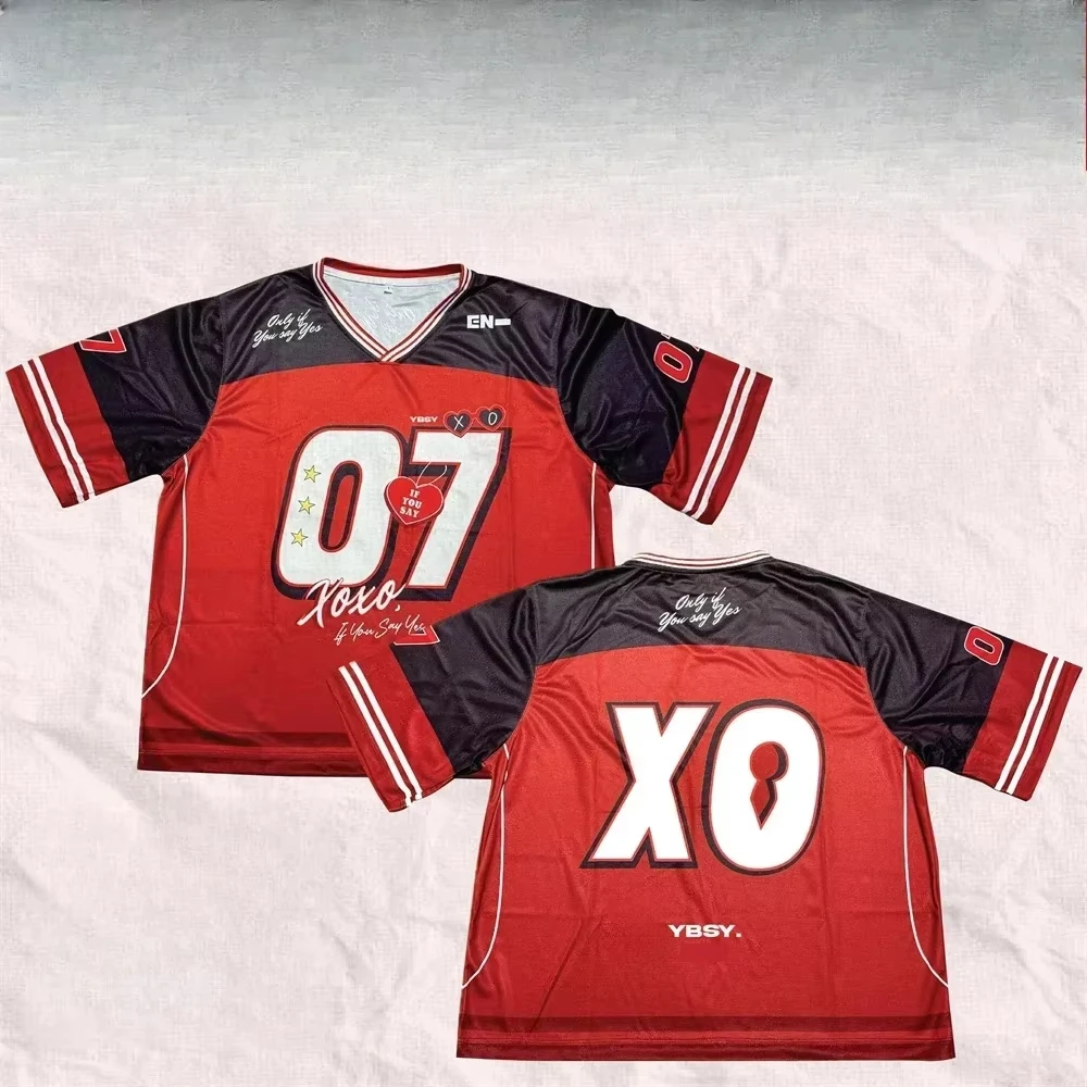Korean YBSY Enhypen XO Jersey Korean 2025 T-shirt Men's New Summer