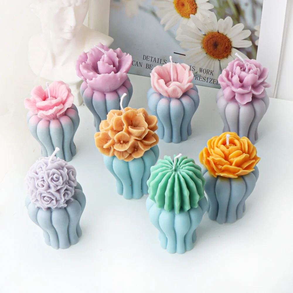 Versatile Silicone Flower Vase Candle Mold Flexible & Durable for DIY Soy Candles Resin Crafts Perfect for Valentine's Day Gifts