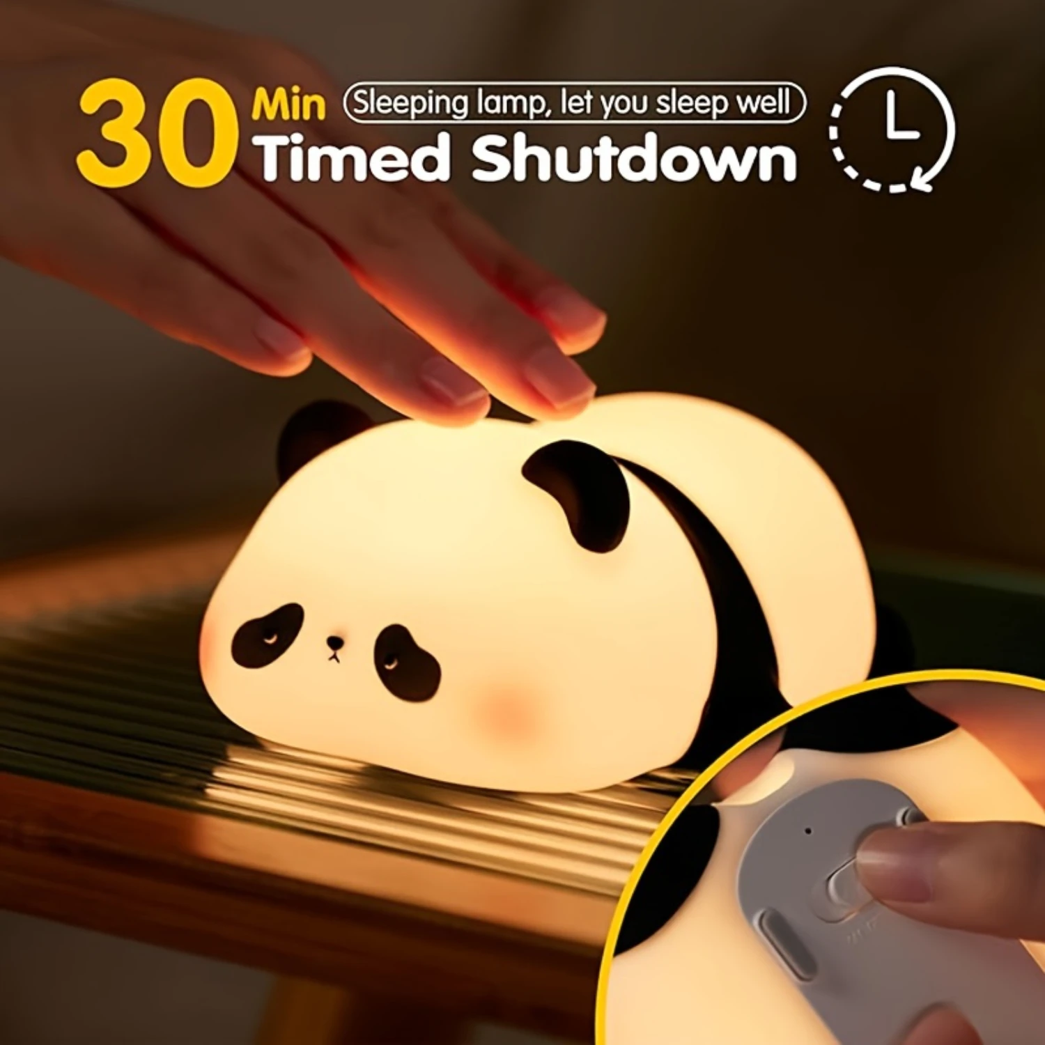 Dimmable Cute Panda Night Light-Soft-Glow LED, Squishy Silicone Design, Perfect for Breastfeeding, Nursery, and Room Decor