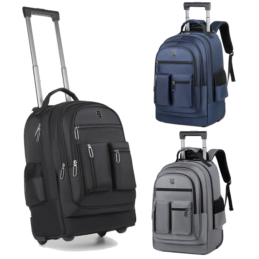 Large Capacity Travel Backpack With Wheels Hidden Pull Rod Waterproof Carry On Luggage Weekend Travel Bag For Men Business Trip travel backpack,business backpack