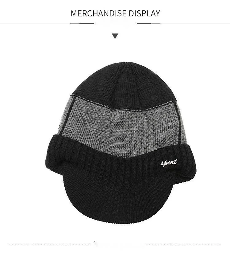 Knitted Beanie Hat For Men With Ear Protection For Autumn Winter_voghion.com