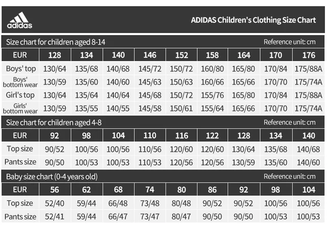 Adidas Infant Adidas Clothing Size Chart Youth Adidas B CB Kids