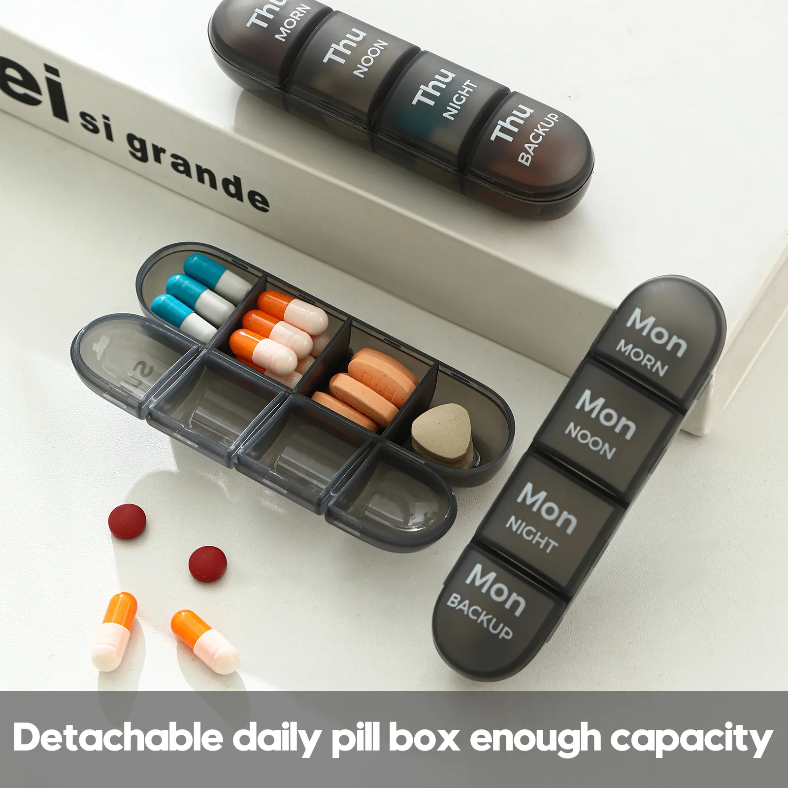 7 Day Pill Organizer 21/28 Compartments Large Pills Organizer Case for Medicine Vitamins Medication Travel Home Weekly