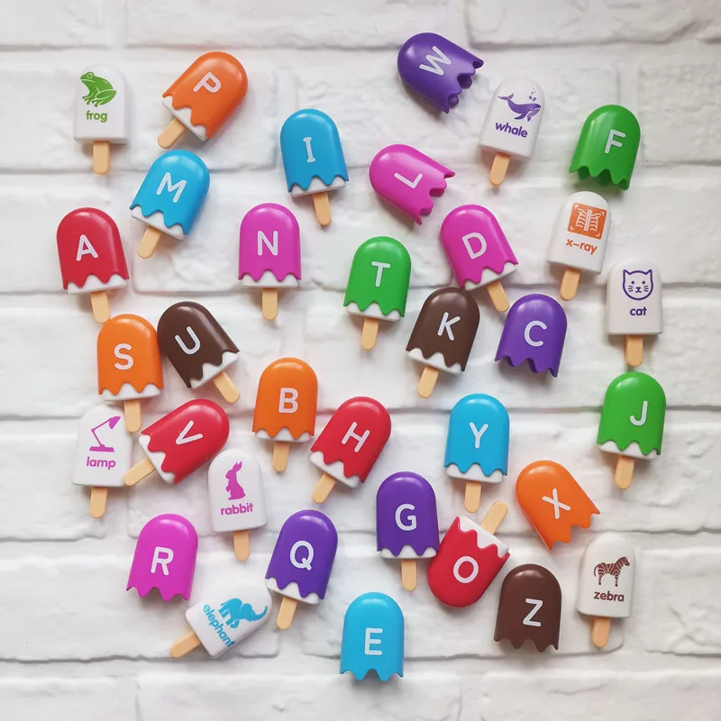 Alphabet Learning Ice Cream ABC Matching Toys Montessori Preschool Learning Letters Color Sorting Stacking Toys for Toddlers 3+