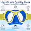 Scuba Diving Snorkel Set - Panoramic Wide View Tempered Glass Mask, Snorkel, Fins & Mesh Carry Bag