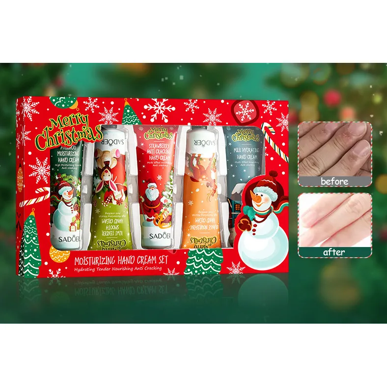 Moisturizing and Anti Cracking Hand Cream 5 Piece Set for Christmas Gift Box