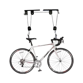 Bike Hoist for Garage Ceiling Mount Pulley System Bike Storage Set Of Bike Hangers for Garage Storage 4