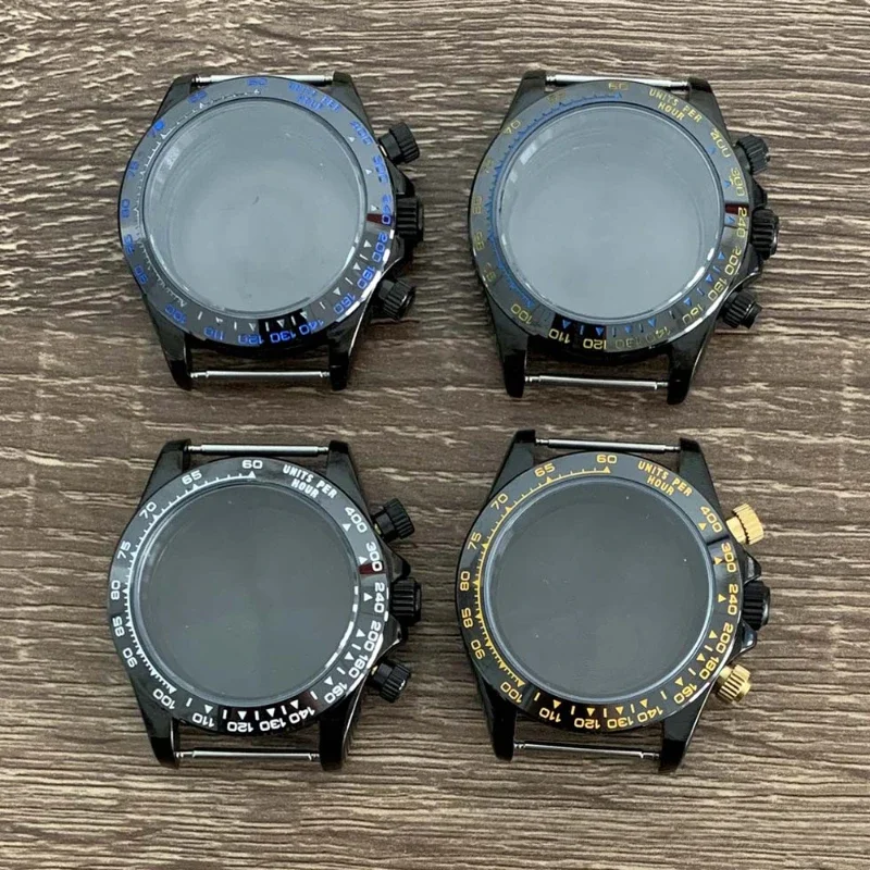 

Watch Accessories Watches Case Quartz Case PVD Black Gold Precision Steel Case Sapphire Glass Suitable for VK63 Movement