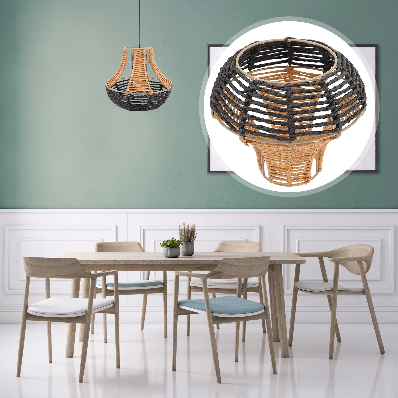 

Wicker Lamp Shade Chandelier Lampshade Light Rattan Hanging Lamp Shade for Living Room Bedroom Hotel Restaurant Decor