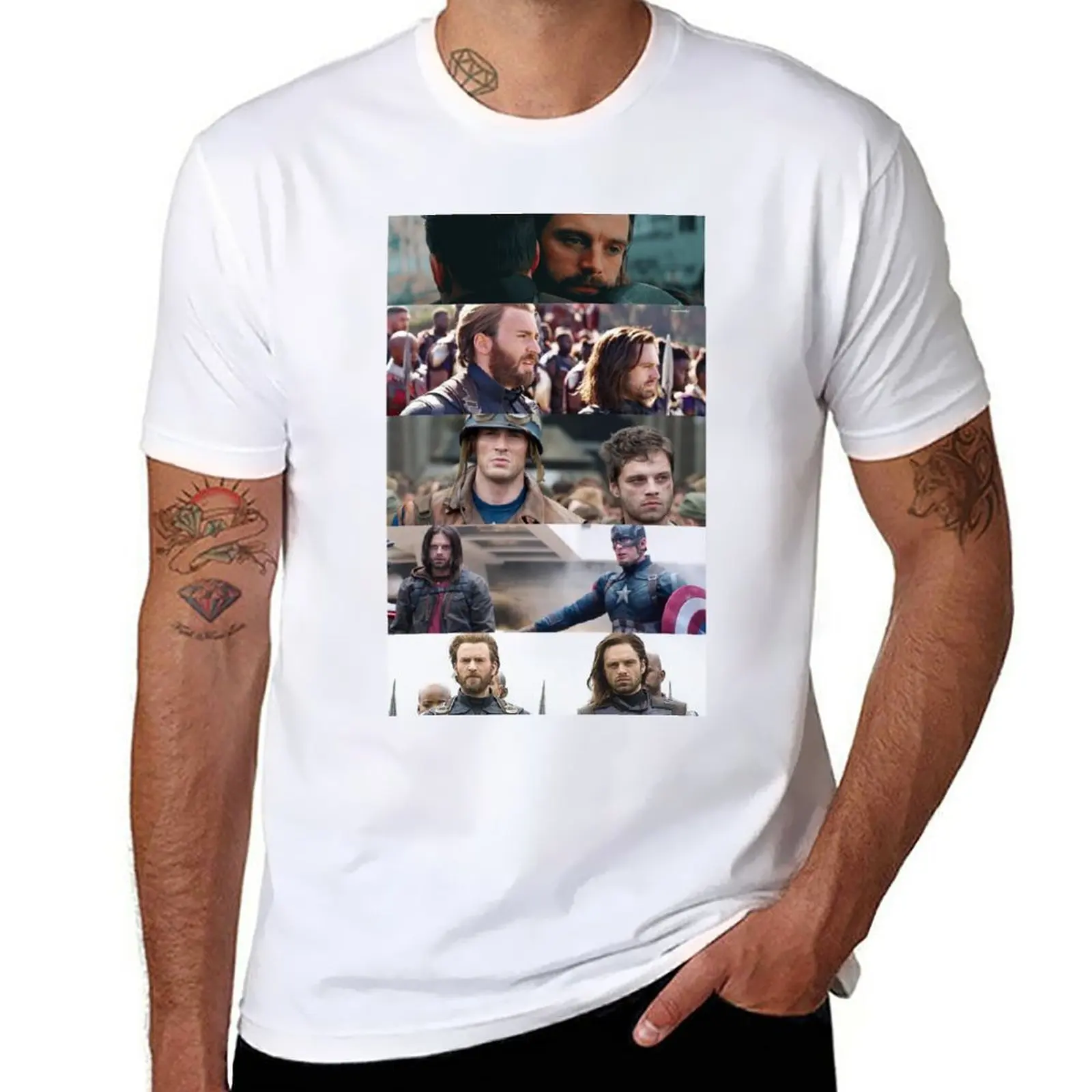 

Bucky & Steve T-Shirt cute tops anime oversizeds black t-shirts for men