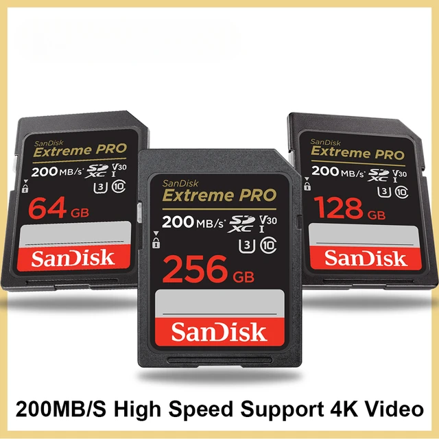 SanDisk Extreme PRO 128GB 256GB UHS-I U3 V30 SDXC Card up to 200MB/s  +Tracking#