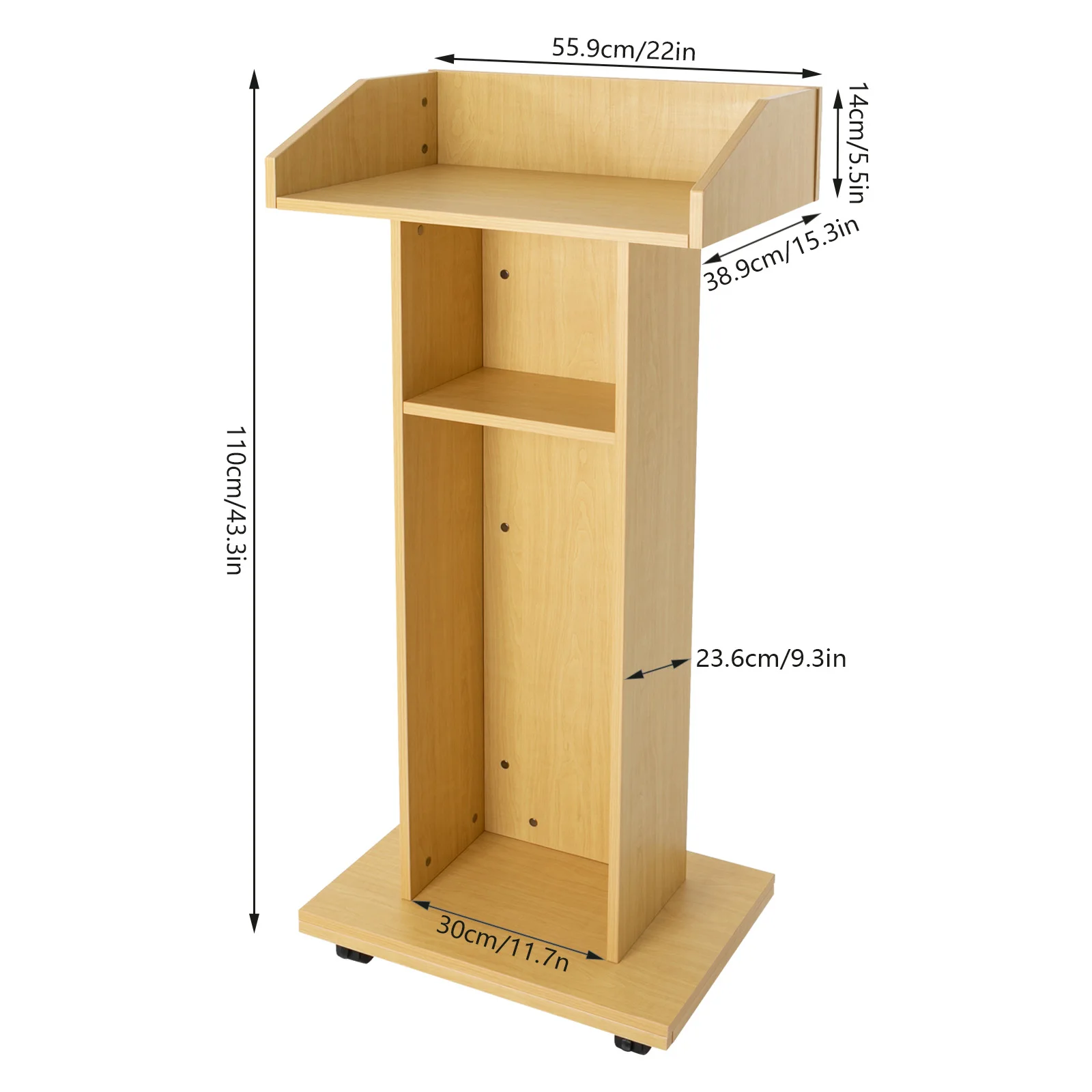 Mobile Wood Podium Stand Podium Stand Wooden Speaking Lectern Teacher Speaker Presentation Stand Portable Podium Stand Mobile 3