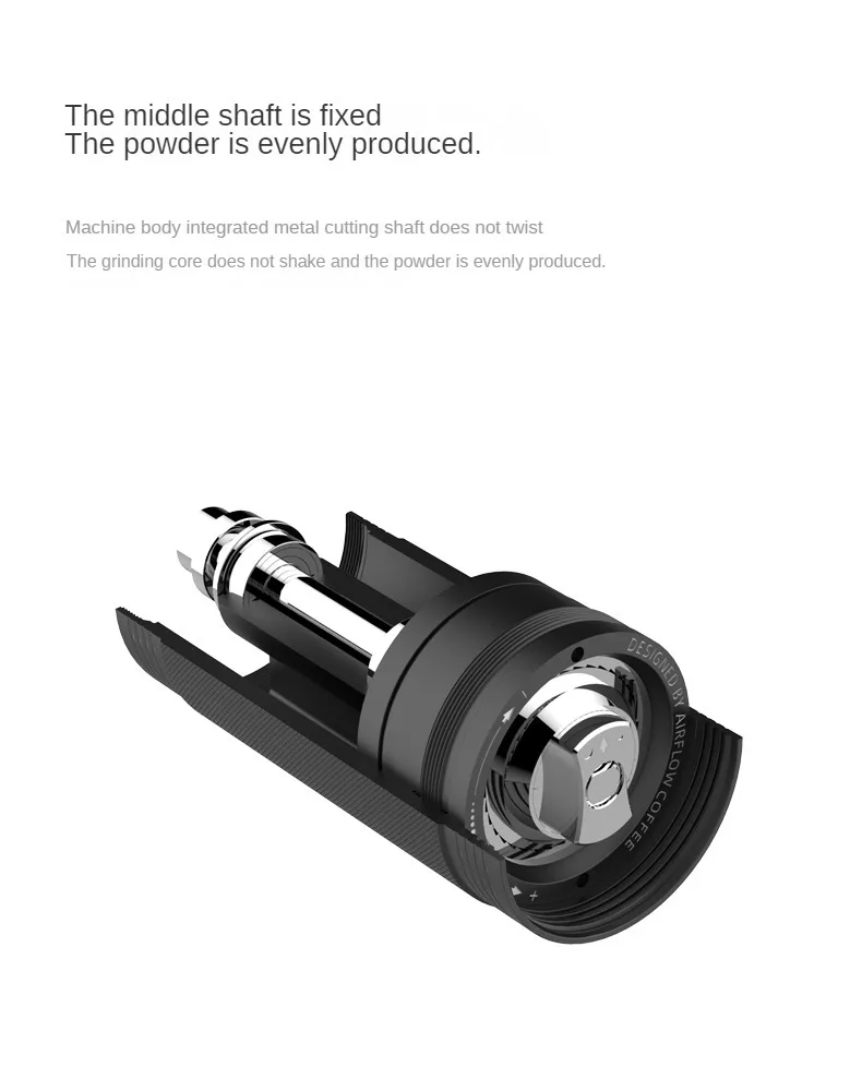 S3e2b370b2e8448879f944b73078df577t AIRFLOW Manual Coffee Grinder CNC Stainless Steel Double point central shaft fixed 5core/7core Hand Burr Coffee Bean Grinding