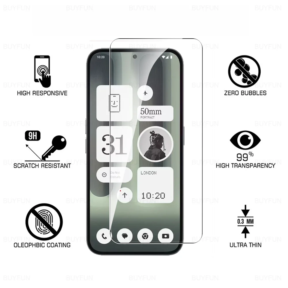 Premium 4-in-1 Tempered Glass Screen and Lens Protector for Smartphones, 6.7'' Display