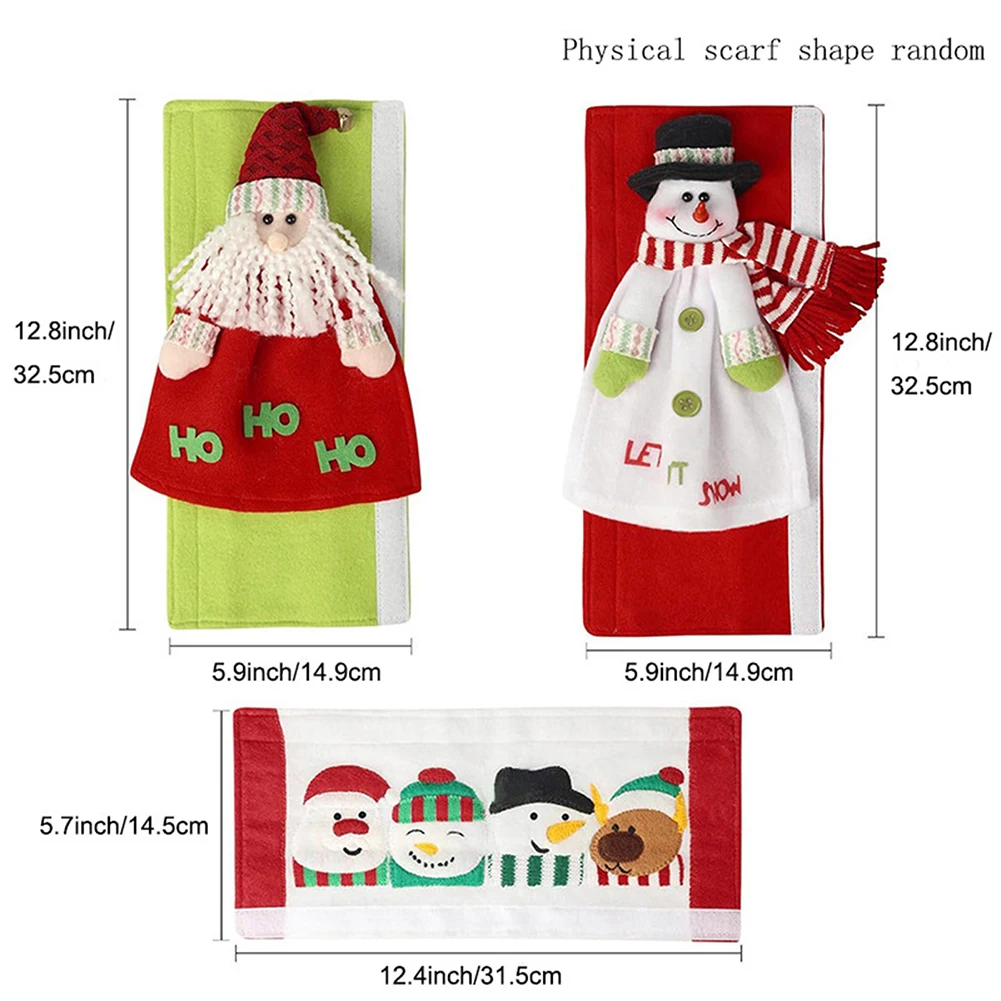 Christmas Refrigerator Door Handle Cover Kitchen Appliances Glove Protector Cover Christmas Decorations Home Accessories Hot