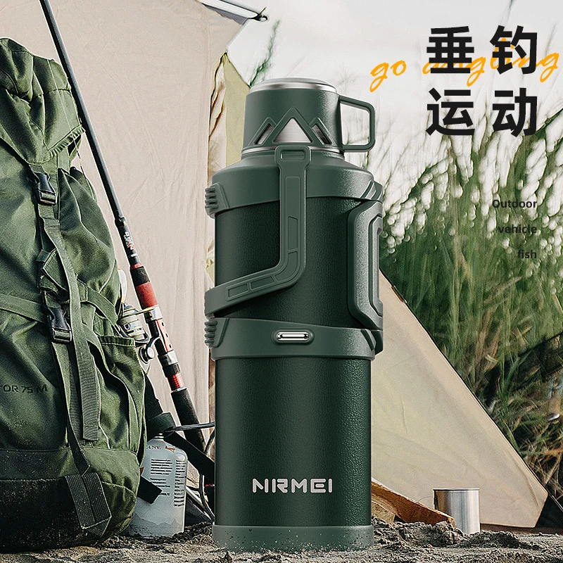 보온병 물병 절연 대용량 스테인레스 스틸, 휴대용 차에 적합, 3L, 4L, 5L