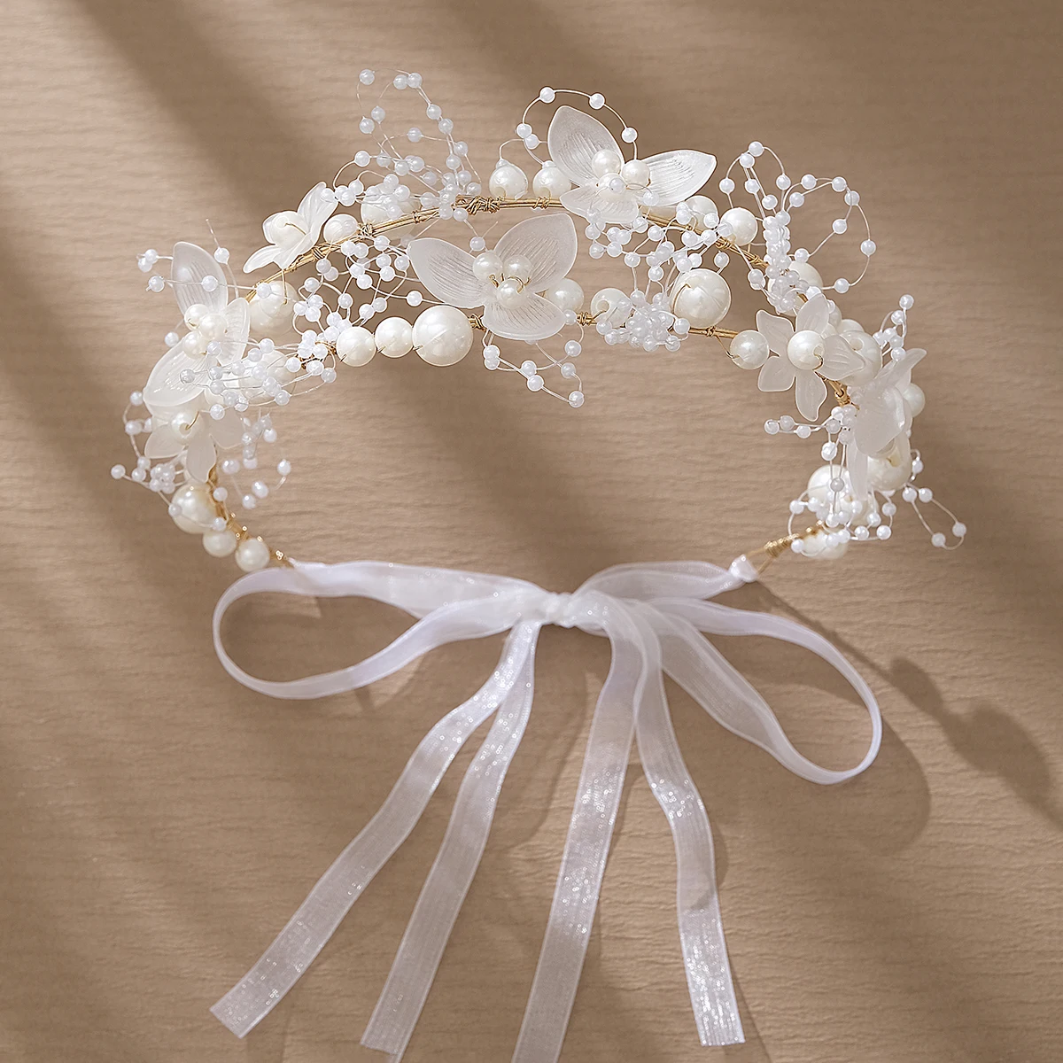 Pearl Wreath Headband Wreath Bride Garland Head Hoop Bride Hair Band Hair Vine Wedding Bridal Wedding Dress Accessories