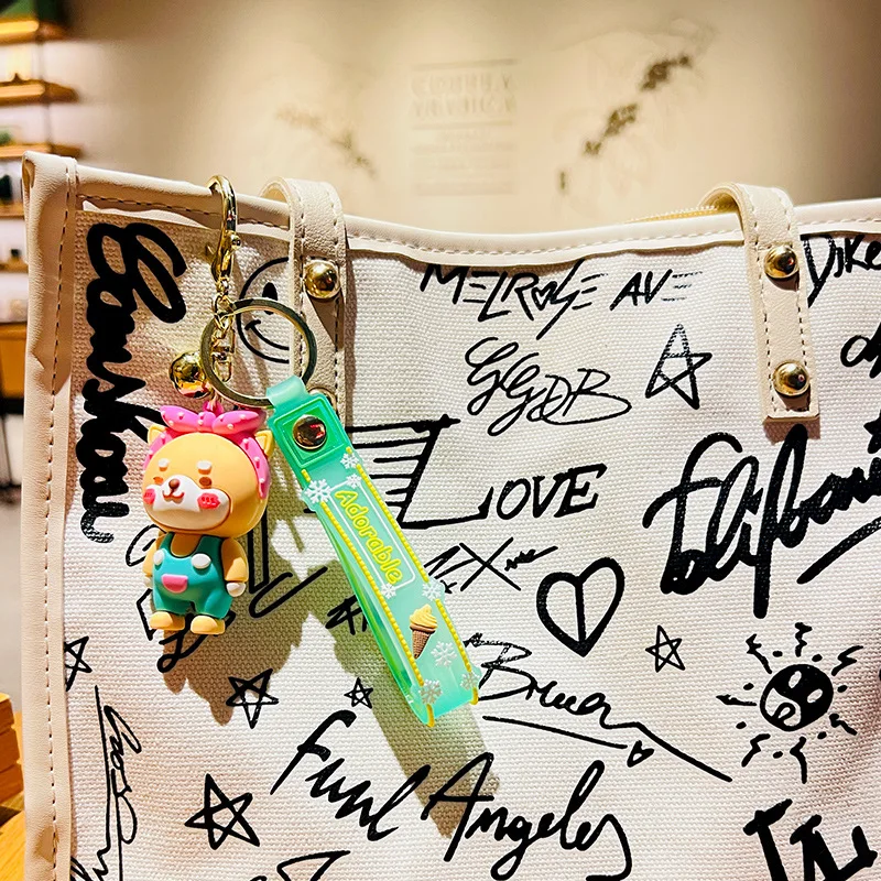 XM-funny Cute and fashionable cartoon Shiba Inu keychain bag pendant IG  popular couple bear pendant keychain special gift - AliExpress