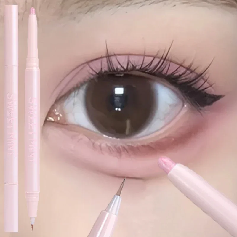 

Double head matte pink lying silkworm Pen Waterproof lasting natural brightening glitter eyeshadow pencil Korean makeup cosmetic