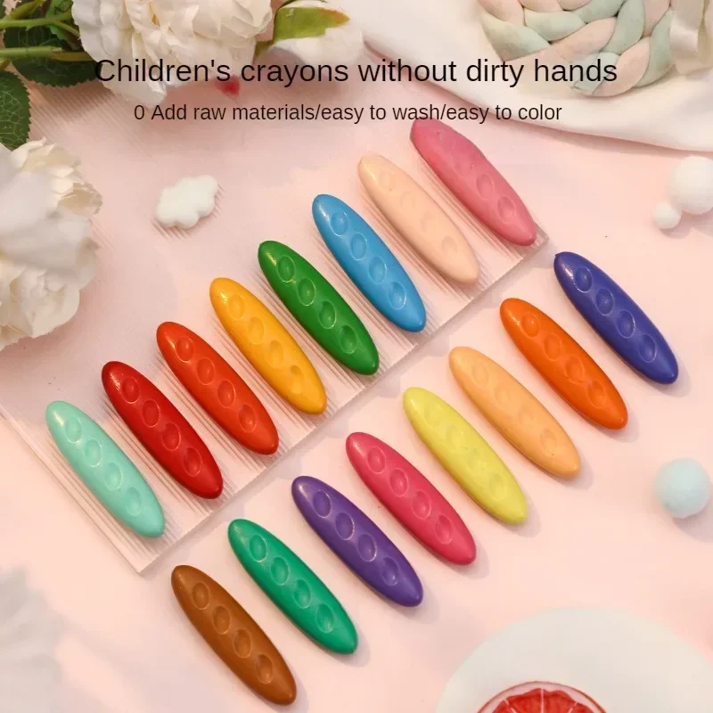Pastelli A Cera Per Bambini Piccoli, 6 Colori, Forma Football Americano, Età 1-3 Anni, Gioco Creativo - 4