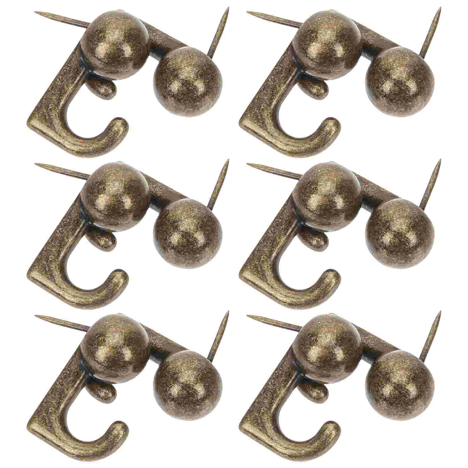 30 Pcs Zinc Alloy Hook Nail Push Pin Thumb Tack Picture Hanging Wall Tacks Cork Board Pins Office Binding Supplies Decorative