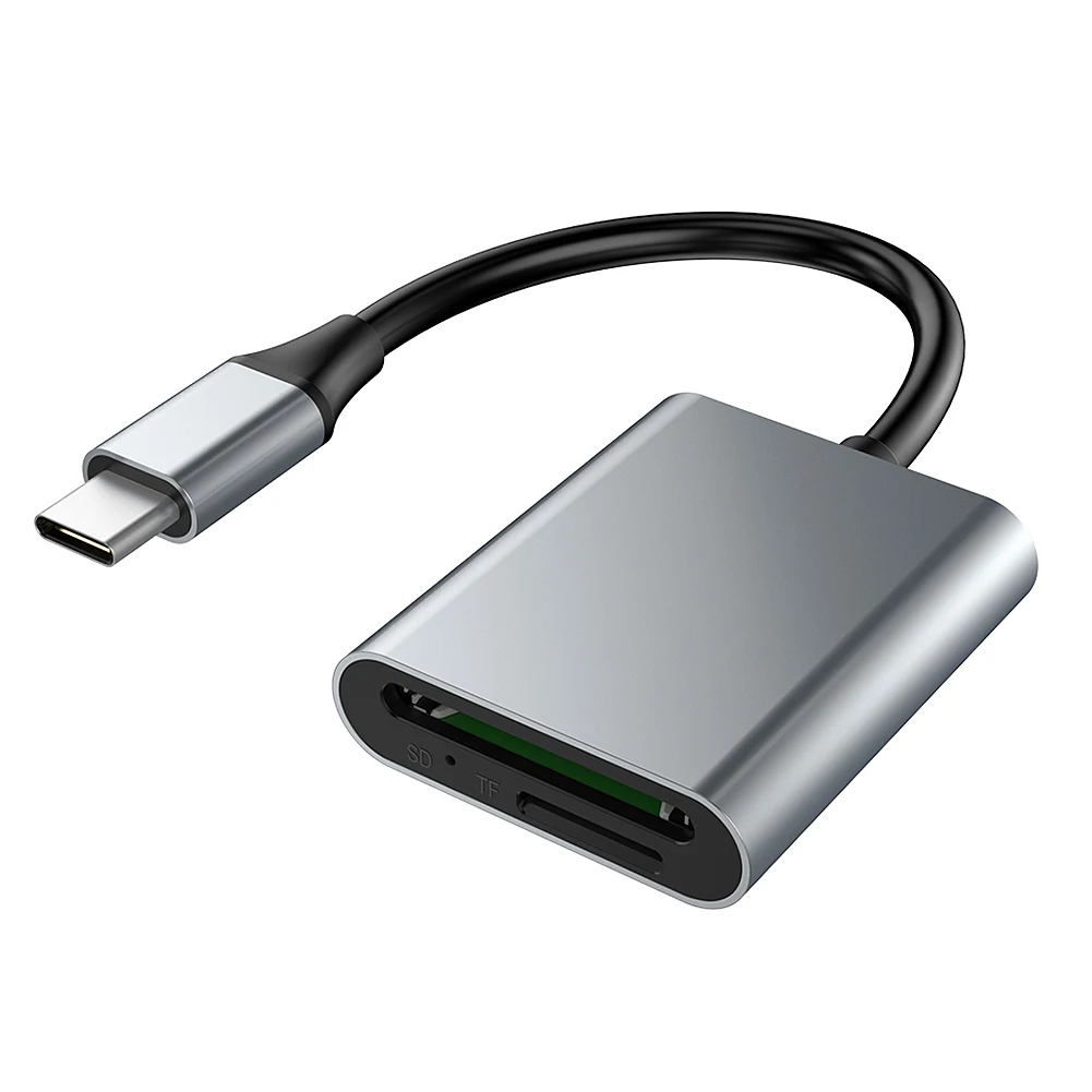 스마트폰용 TF SD 카드 어댑터, 2-in-1 SD3.0 SD4.0 + TF 카드 리더, 5Gbps USB C 카드 리더 어댑터, 2 개 카드 동시 읽기