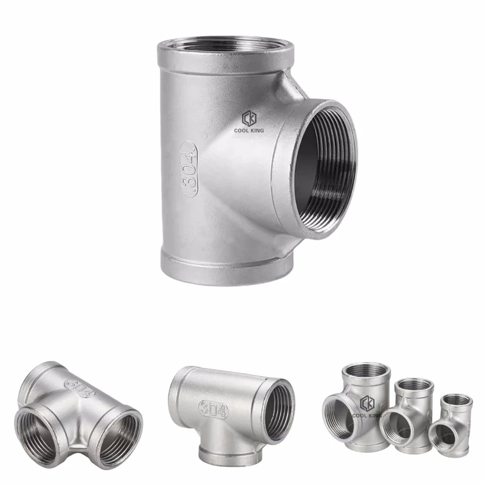 1pc 3/4" BSP Female 304 Stainless Steel 3 Way Corner Type Pipe 304  Stainless Steel 1PC 1/4" BSPT Female 5 Ways Corner Cross 304 Stainless Steel P