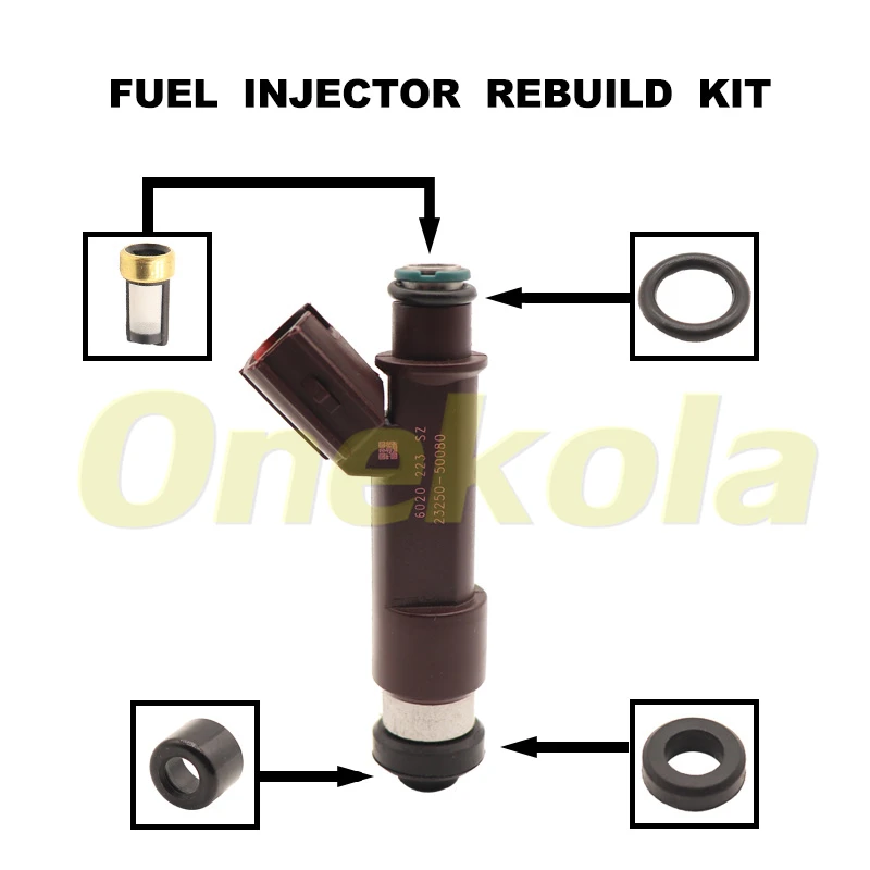 Fuel Injector Seal O-Ring Kit Seals Filters for 05-09 Toyota Tundra Sequoia GX470 23250-50080 23209-50080