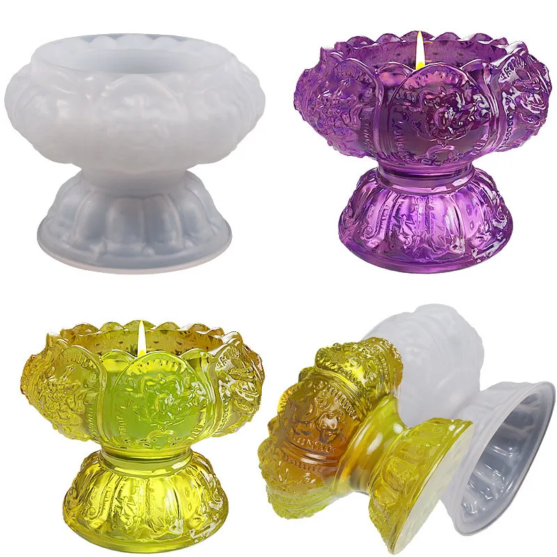 

Lotus Candlestick Candle Silicone Mold DIY Candle Epoxy Resin Mould Craft Gift Making Homemade Decoration