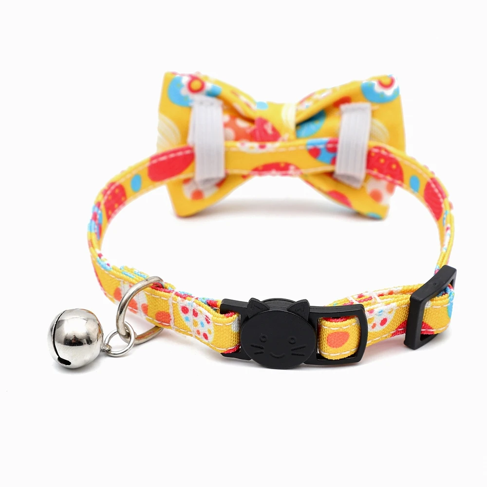 Sucado Großhandel Luxus Breakaway Schnalle Schnellverschluss Sicherheit Kleiner Welpe Haustier Katze Fliege Kragen Ei Karotten Ostern mit Glocke – Detail 8