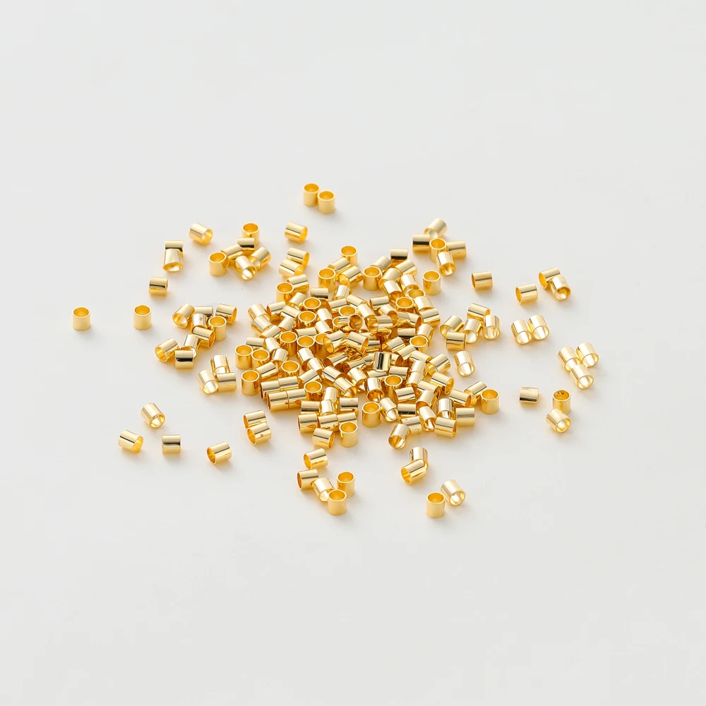 100 Teile/los 1,5/2/2,5mm Barrel End Crimp Stopper Perlen Mini Spacer Perlen Für DIY Schmuck Armband hohe Qualität Zubehör – Detail 2