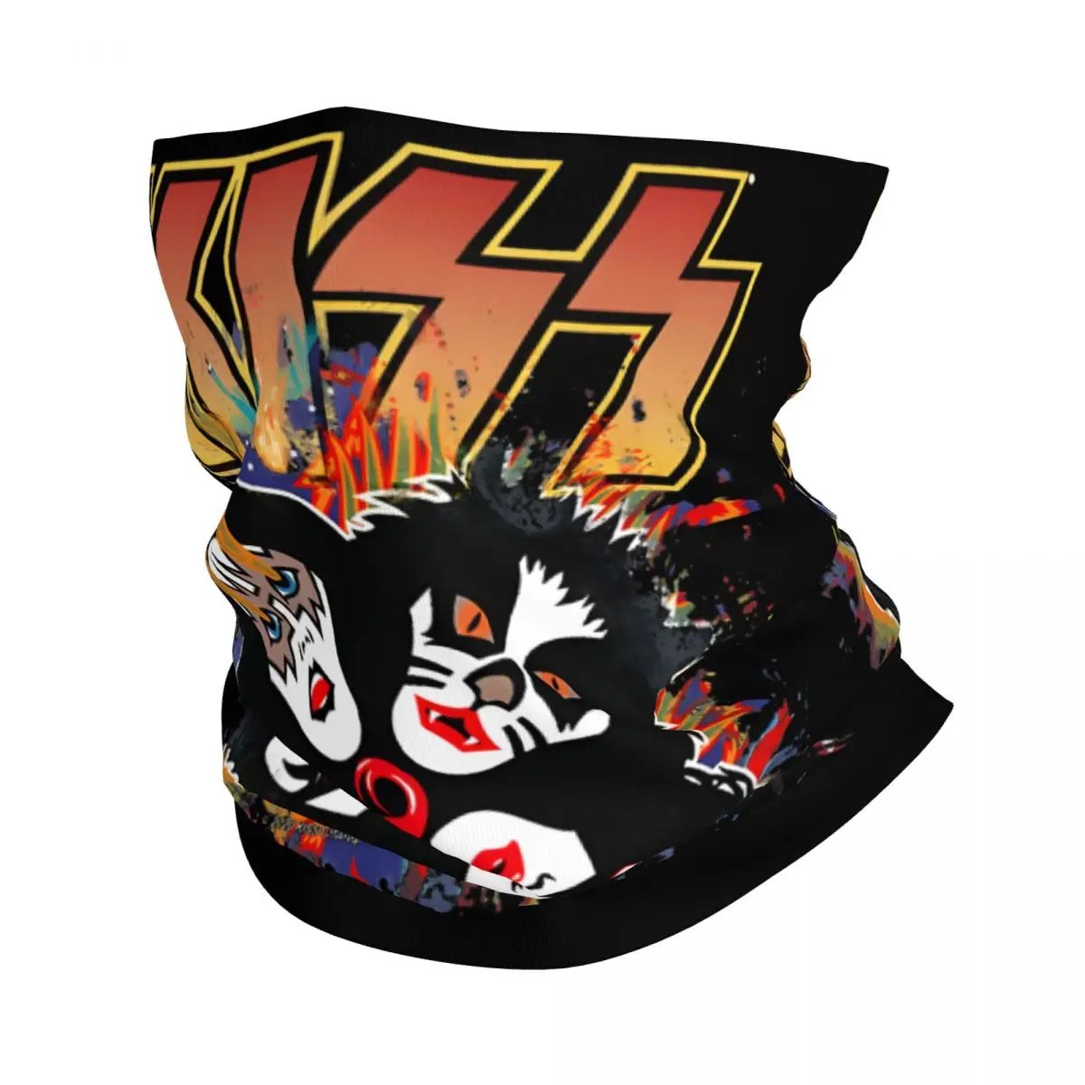 

Rock And Roll Bandana Neck Gaiter Motorcycle Club KISS IN CONCERT Wrap Scarf Multifunctional Headwear Cycling Unisex Adult