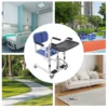 Hydraulic Patient Lift Transfer Chair, 330.7Lbs Nursing Wheelchair for Car, Aid Elderly 180° Split Seat Bathroom Bedside Commode 5