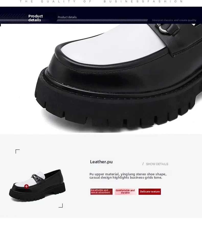 A pair of elegant men's shoes with leather texture