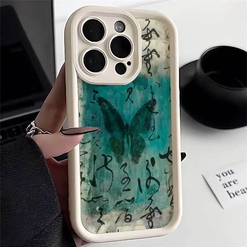 INS Retro Butterfly Silicone Phone Case For iPhone 11 12 13 14 15 16 Pro Max Pl - Picture 7 of 14